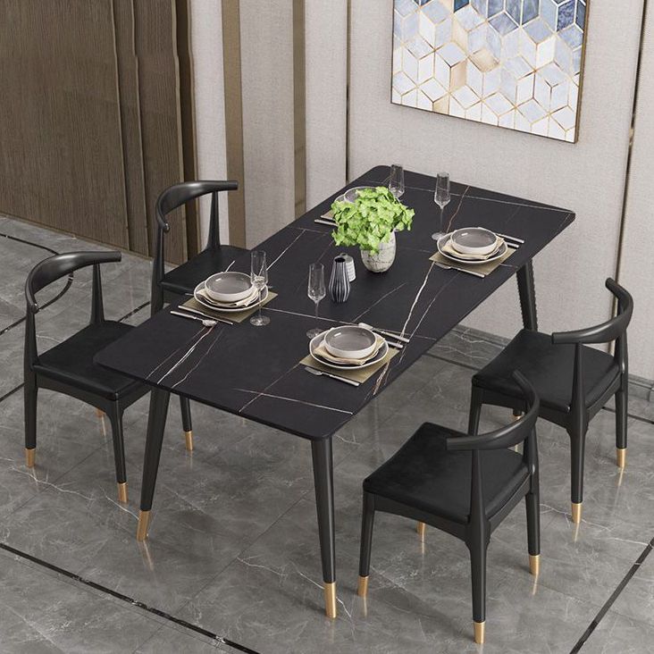 Modern 1/2/5/7 Pieces Dining Set Rectangle Stone Furniture for Home