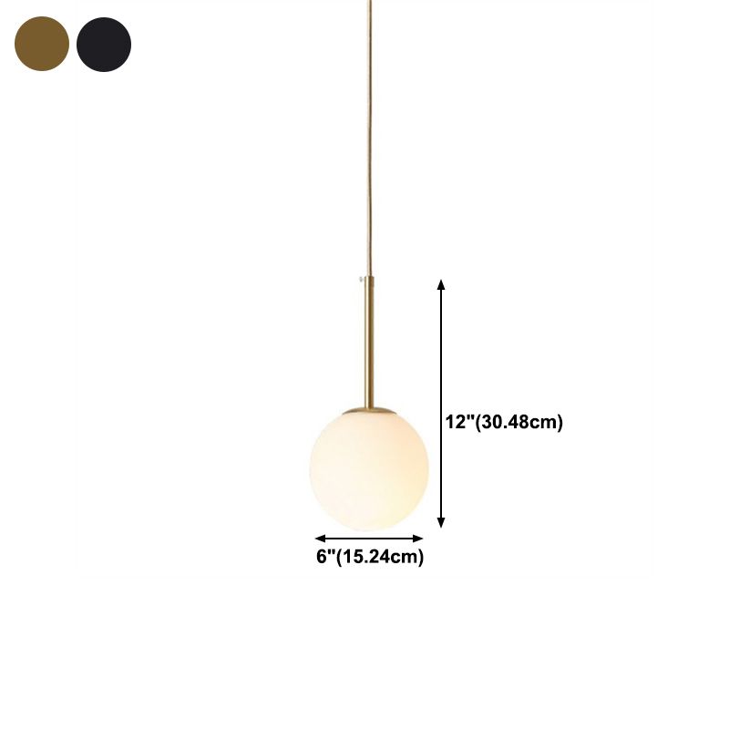 Moderner Stil Kugelform Pendelleuchte Glas 1 Licht Anhängerlampe für Wohnzimmer