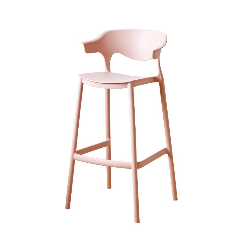 Plastic Contemporary Kitchen Dining Room Arm Stool Low Back Bar Stool