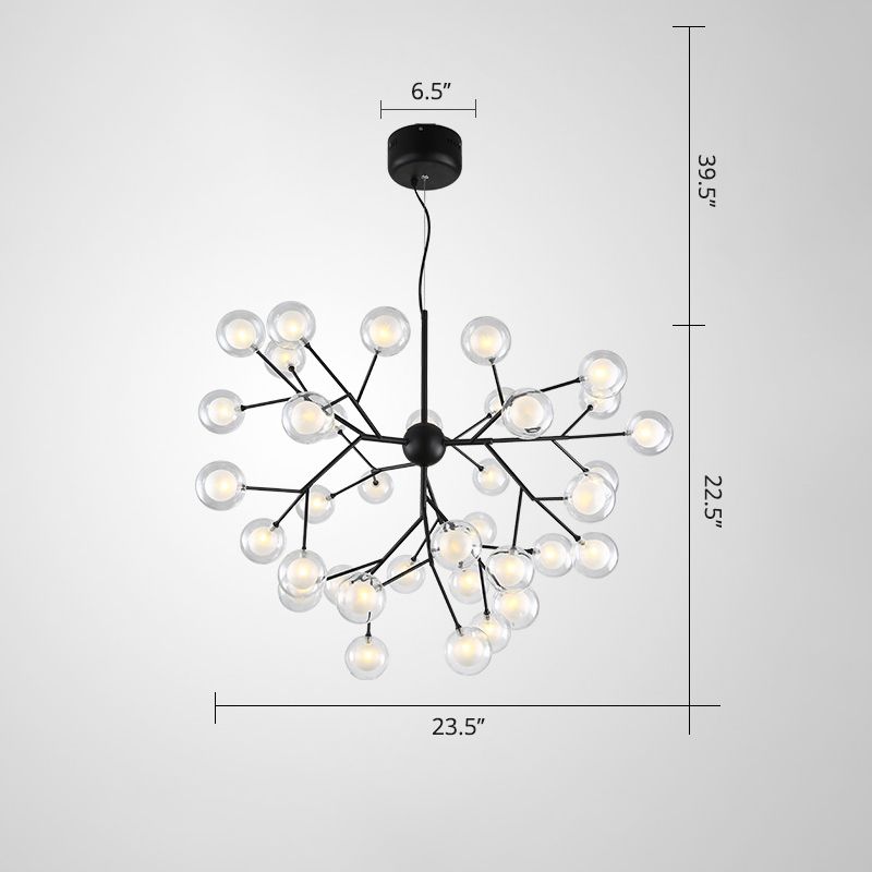 Minimalist Molecule Chandelier Double Glass Living Room Suspension Lighting Fixture