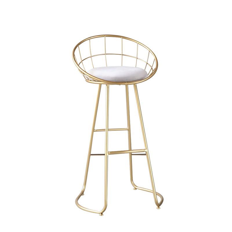 Contemporary Matte Finish Iron Bar Stool Footrest Home Counter Stool