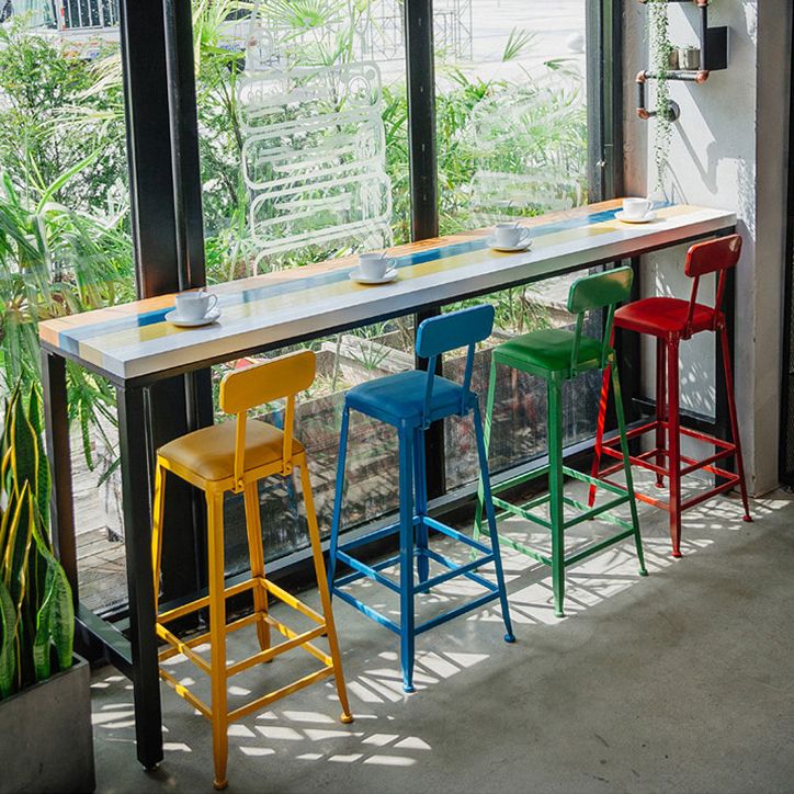 1/5 Pieces Wood Top Bar Table Set Modern Rectangle Pub Table Set