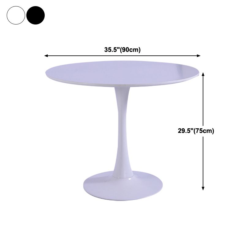 Round Dining Table Modern Tulip Base Fixed Table of Sintered Stone