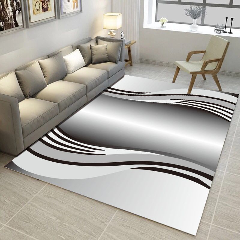 Multi Color Simple Style Rug Polypropylene Geometric Print Rug Washable Non-Slip Backing Pet Friendly Rug for Living Room