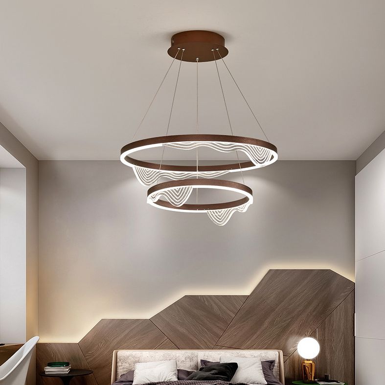 Candelier de niveles acrílicos Elegante LED Minimalista Luz colgante de lámpara para sala de estar