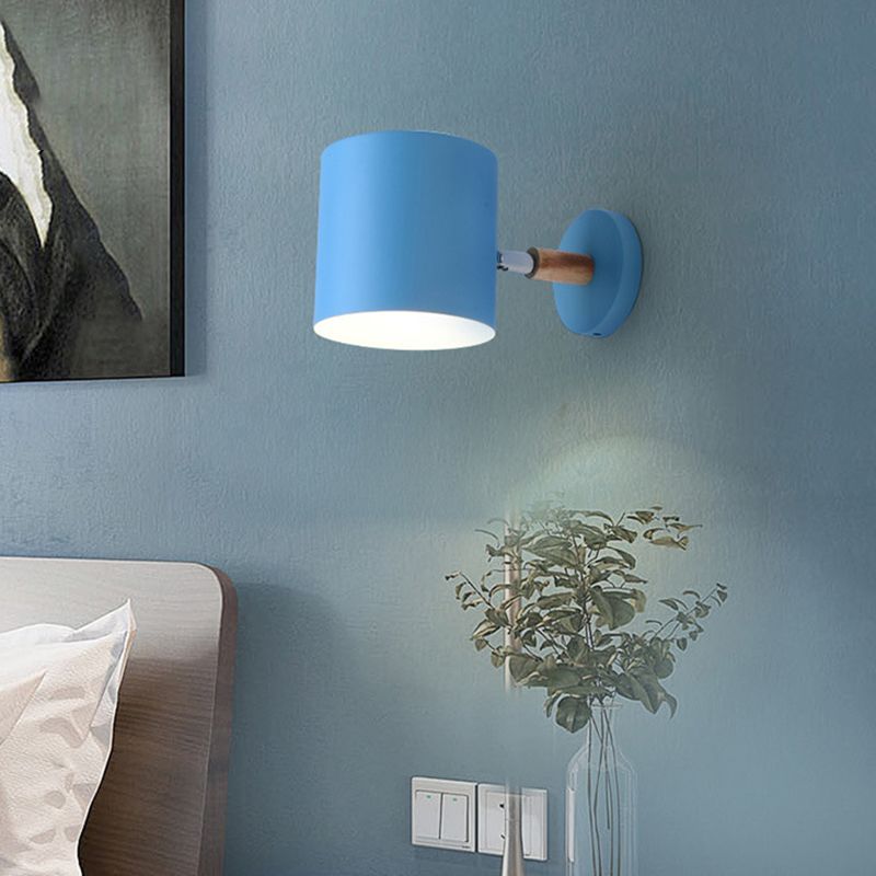 Half Cylinder Shape Metal Wall Light Fixture Modern Style Wall Lamp for Bedroom