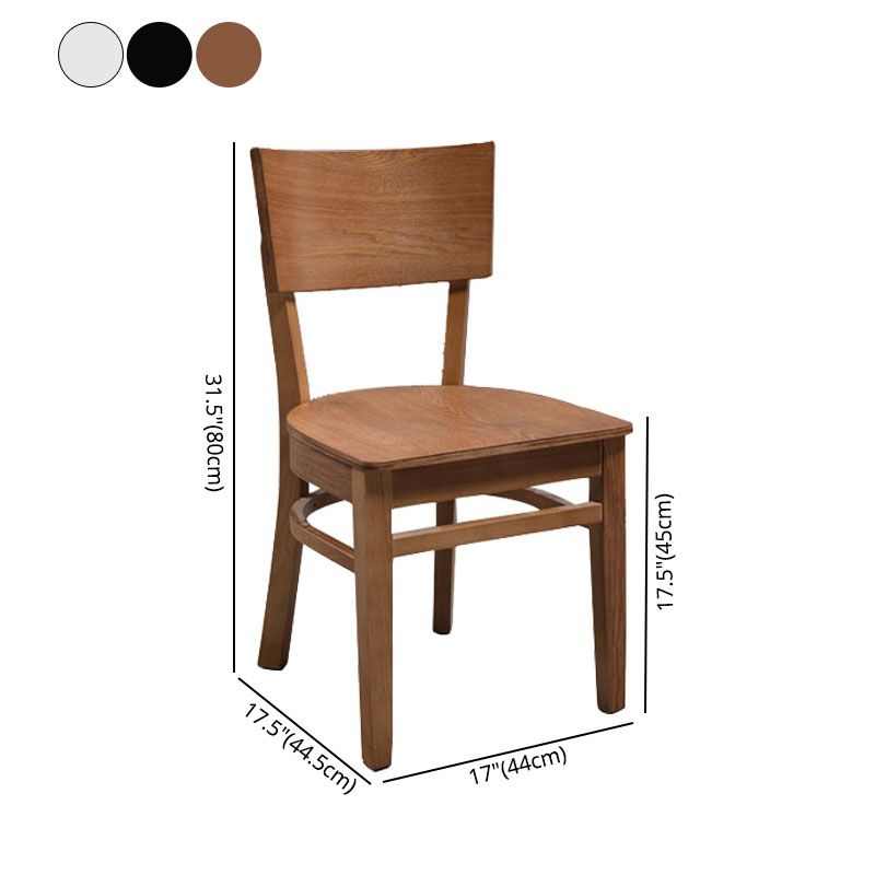 Ouvrez les chaises de salle à manger sans bras arrière avec des pattes en bois (ensemble de 2)