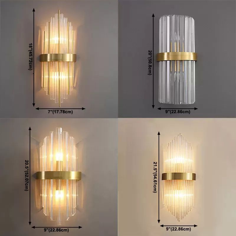Postmoderne Kristallwandleuchten Metallwandmontage Leuchte für Wohnzimmer
