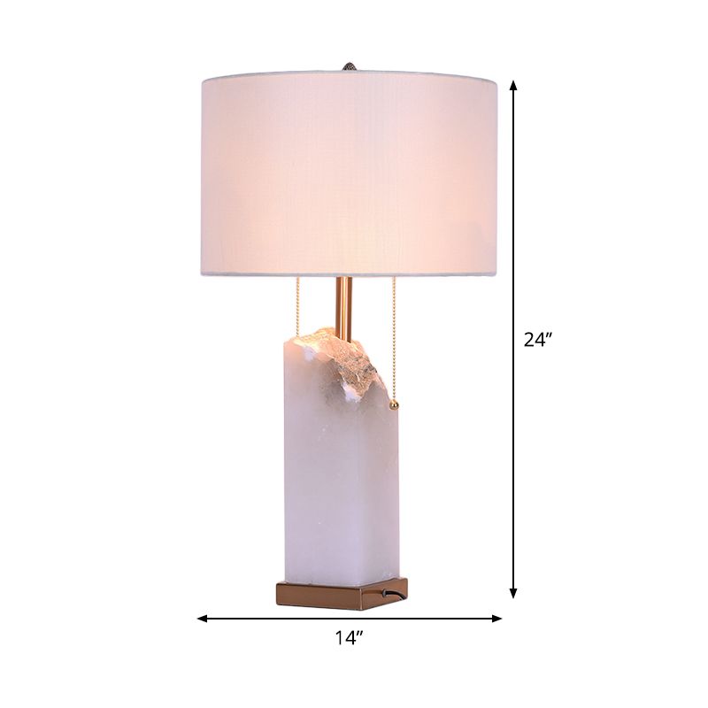 Tambour de tambour Task Éclairage moderne 2 ampoules lampe de lecture blanche avec chaîne de traction