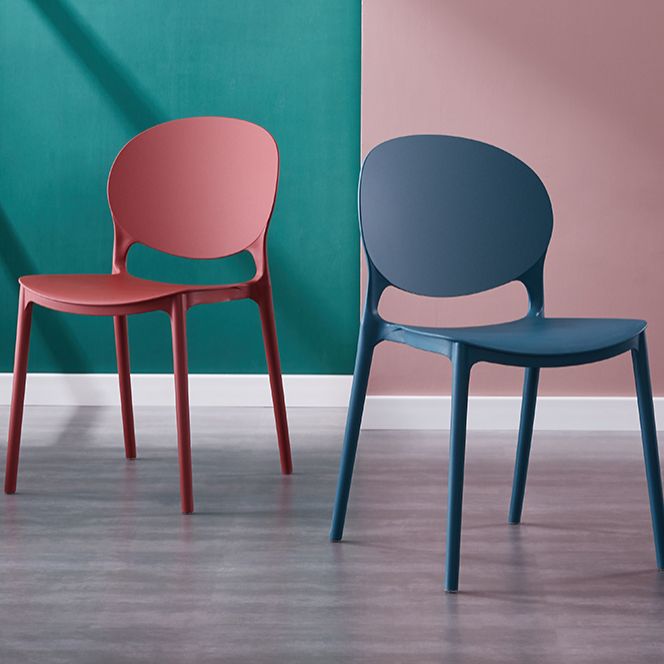 Scandinavische keuken Open achterkant Matte afwerking Plastic eetkamerstoel