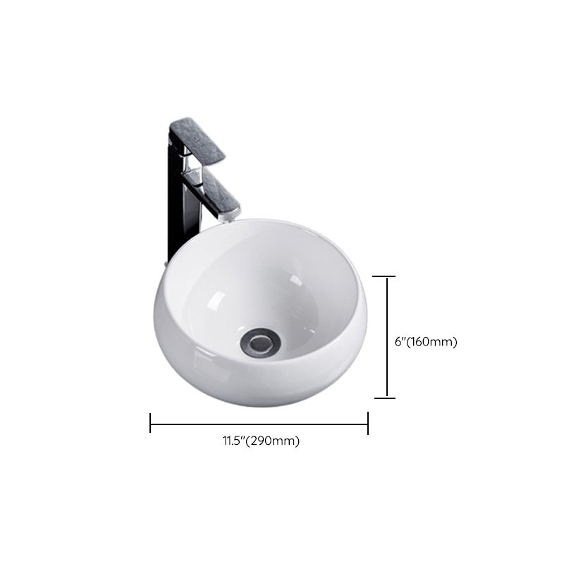 Modern Bathroom Sink Solid Color Porcelain Vessel Bathroom Sink
