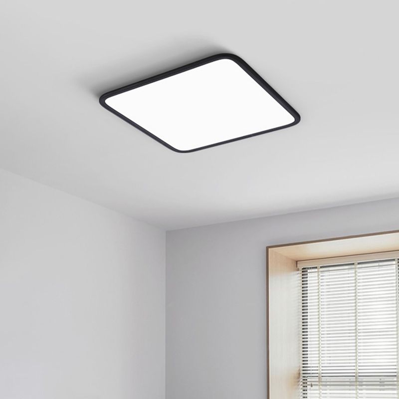 Slim Square Ceiling Light Fixture Simple Flush Mount for Bedroom