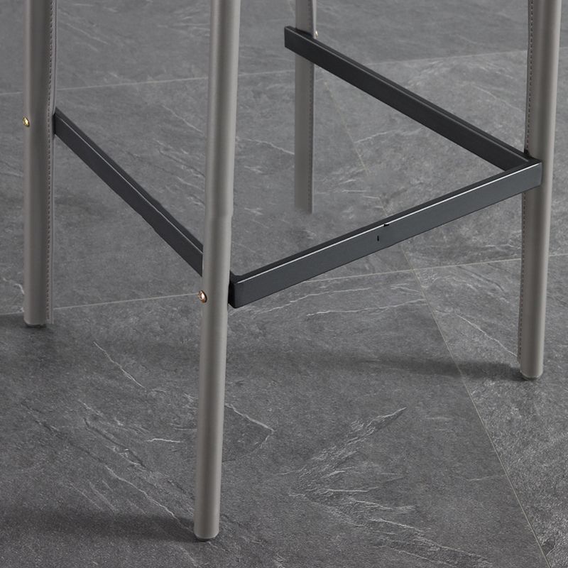 Modern Style Low Back Bar-stool Pu Leather Counter Bar Stool with Metal Legs