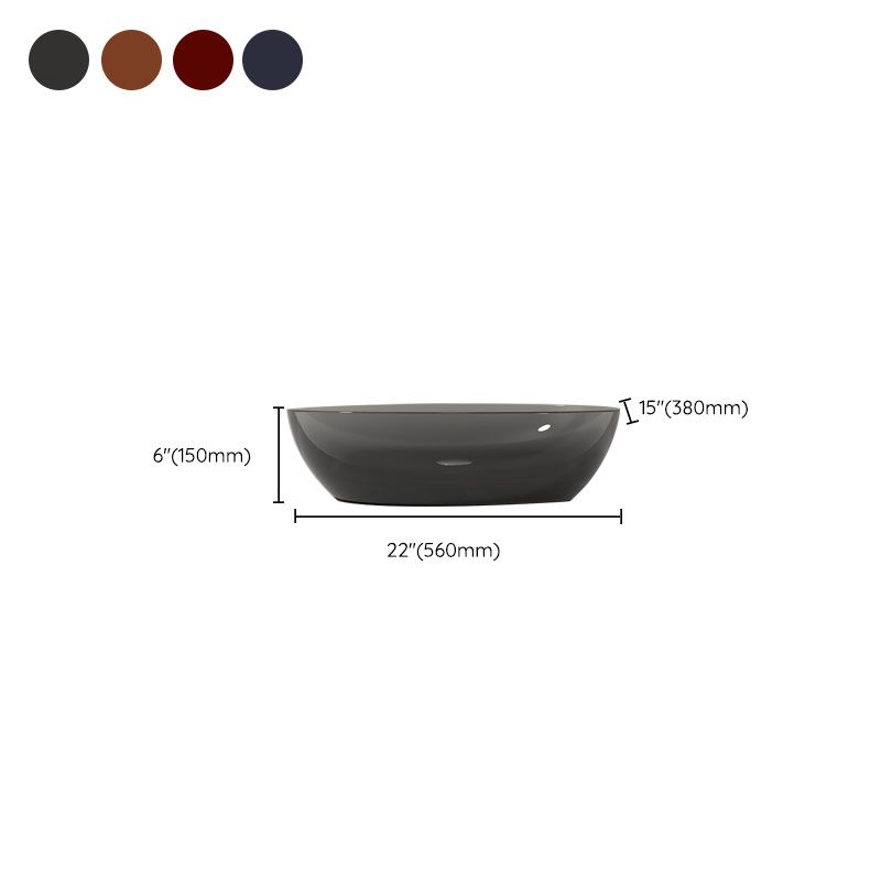Modern Vessel Bathroom Sink Round with Pop-Up Drain Vessel Sink(Not Included Faucet)