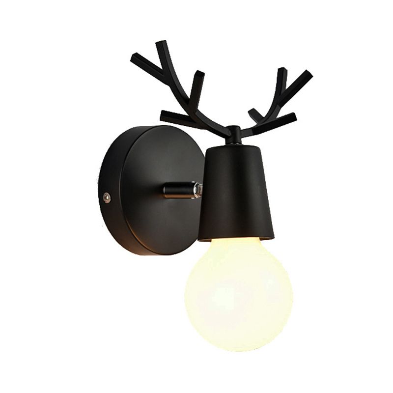 Unique Shade Wall Lighting Modern Nordic  Style Metal 1 Light Sconce Light in Black and White