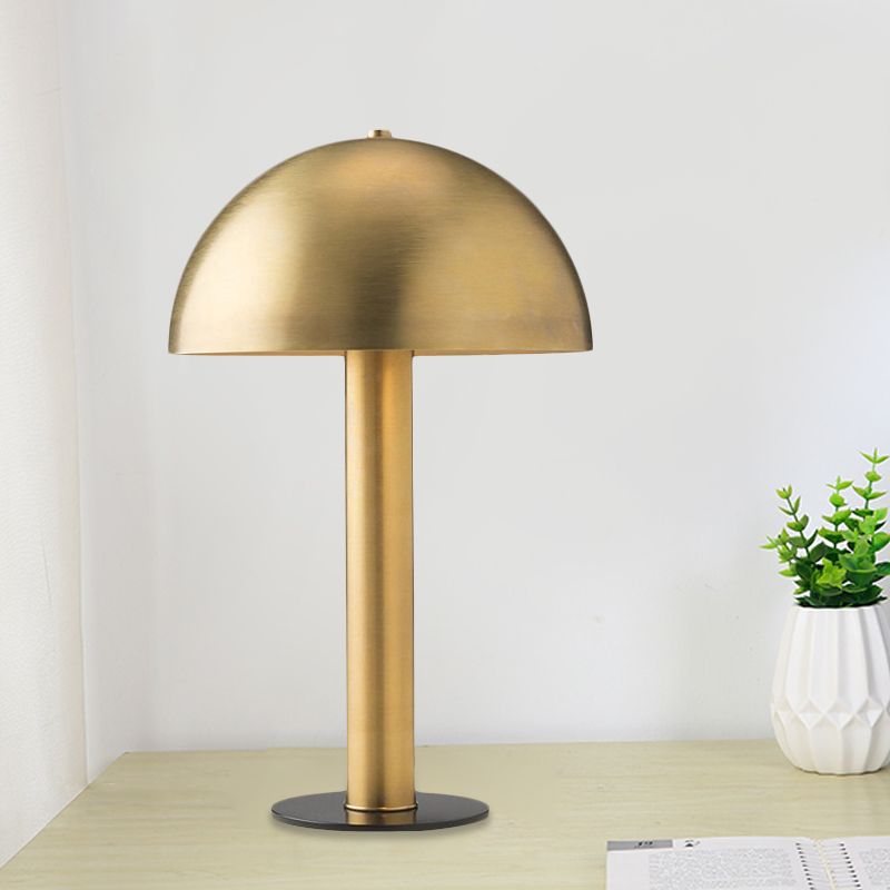 Gold Finish Mushroom Night Table Light Post-Modern Iron Desk Lamp with Plug In Cord