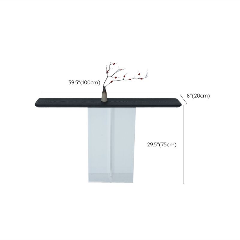 Contemporary Ash Console Accent Table with Rectangle Top for Hall