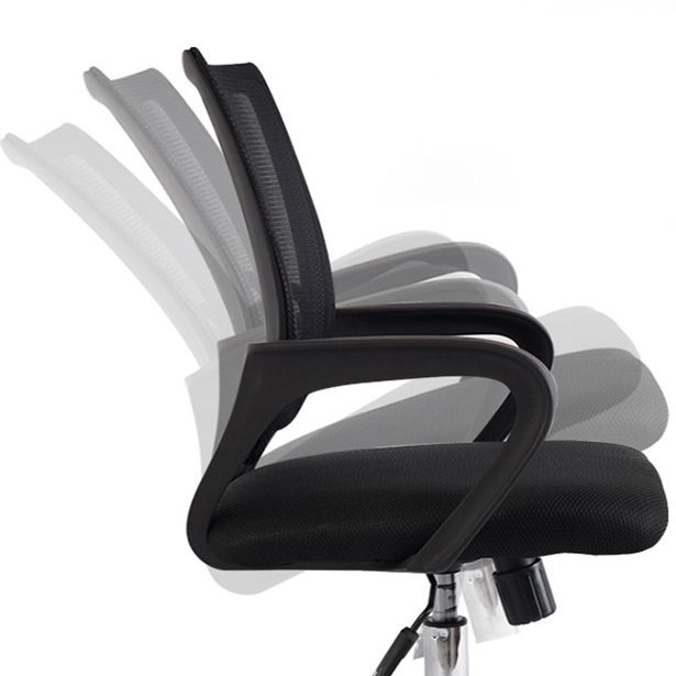 Contemporary Tilt Mechanism Microfiber Chair Task Mid-Back Arm Chair