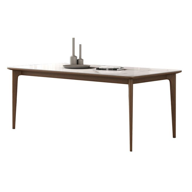 Vast hout midden-eeuwse moderne tafel rechthoekige gesinterde stenen boventafel voor eetkamer