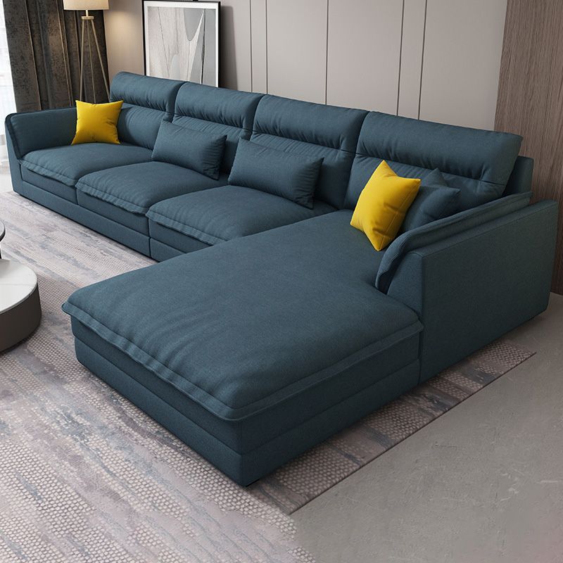 Modern Pillow Back Sectionals Faux Leather Pillow Top Arm Sectionals