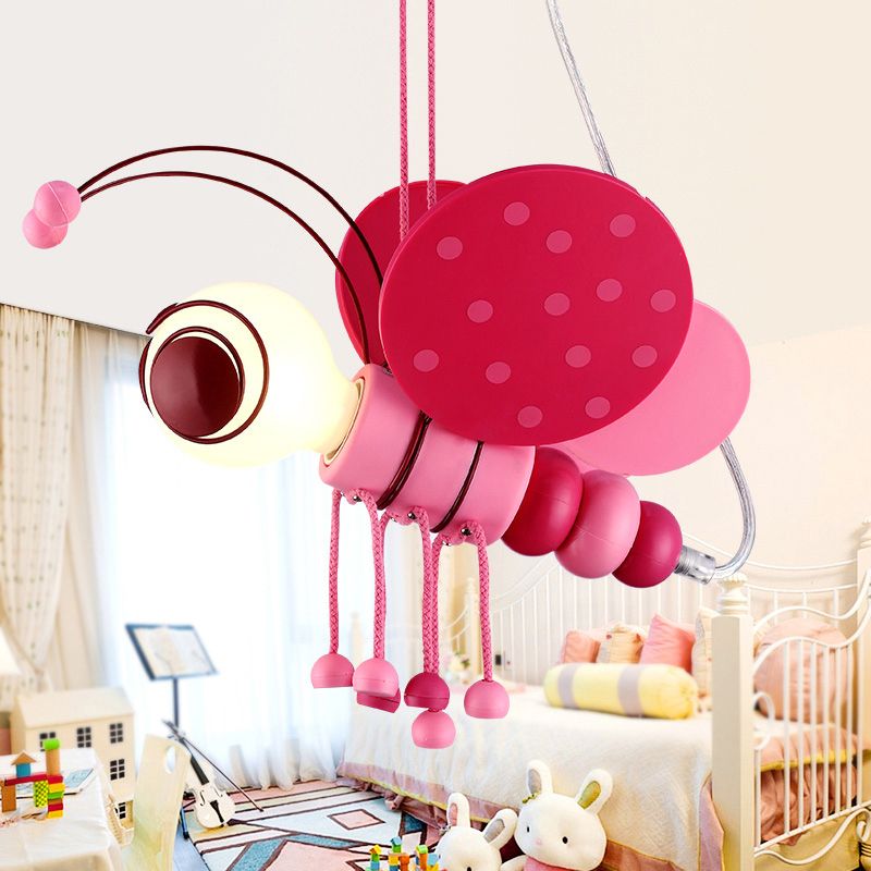 Illuminazione a forma di sospensione ape in stile per bambini metallizzato a 1 asilo a sospensione su soffitto.