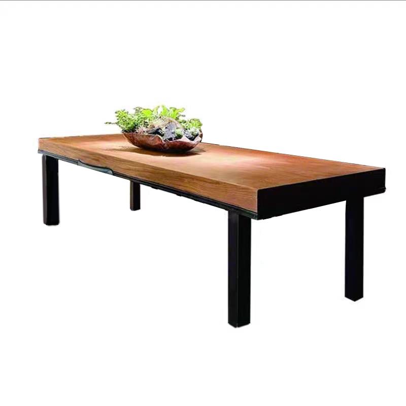 Rectangle 4 Legs Dining Table Industrial Pine Wood Table for Dining Room
