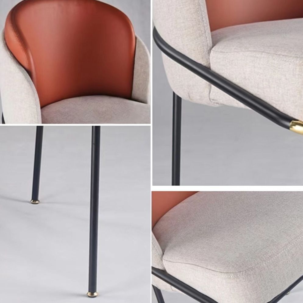 Upholstered Dining Chairs Contemporary Armless Chairs with Metal Base