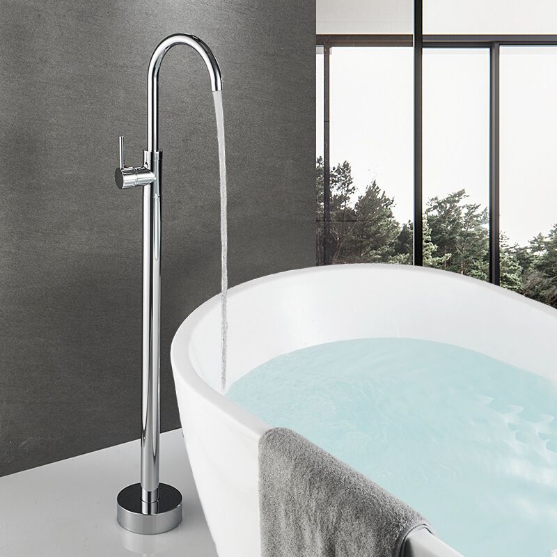 Modern Freestanding Tub Faucet Floor Mounted Lever Freestanding Tub Filler Trim