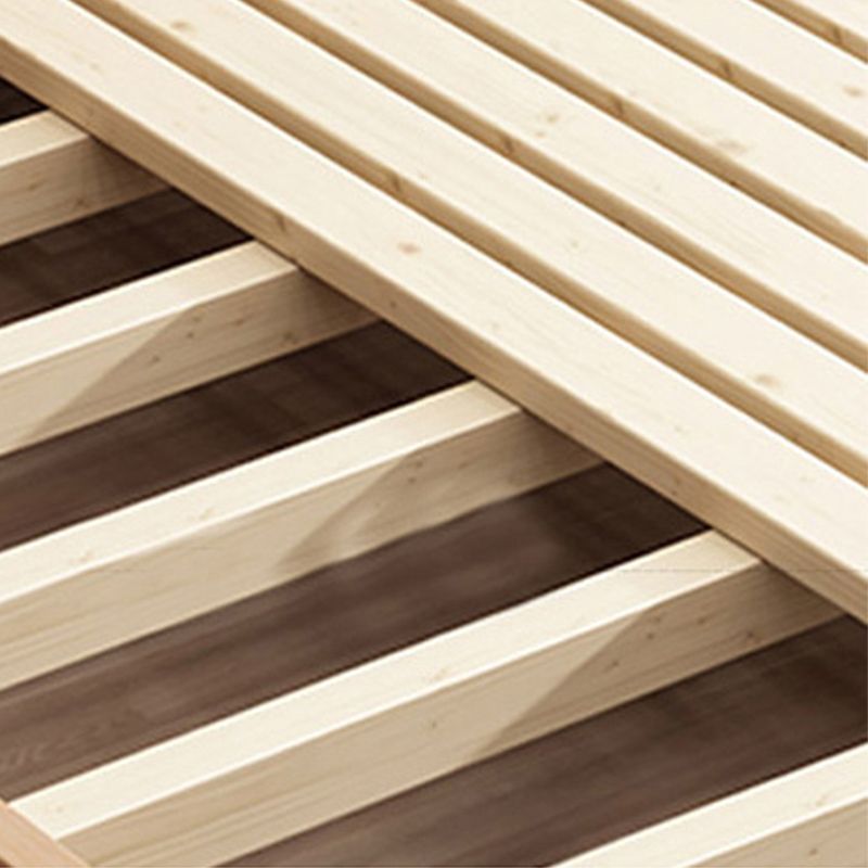 Solid Wood Standard Bed Solid Color Tropical Panel Bed With Custom Gold Legs