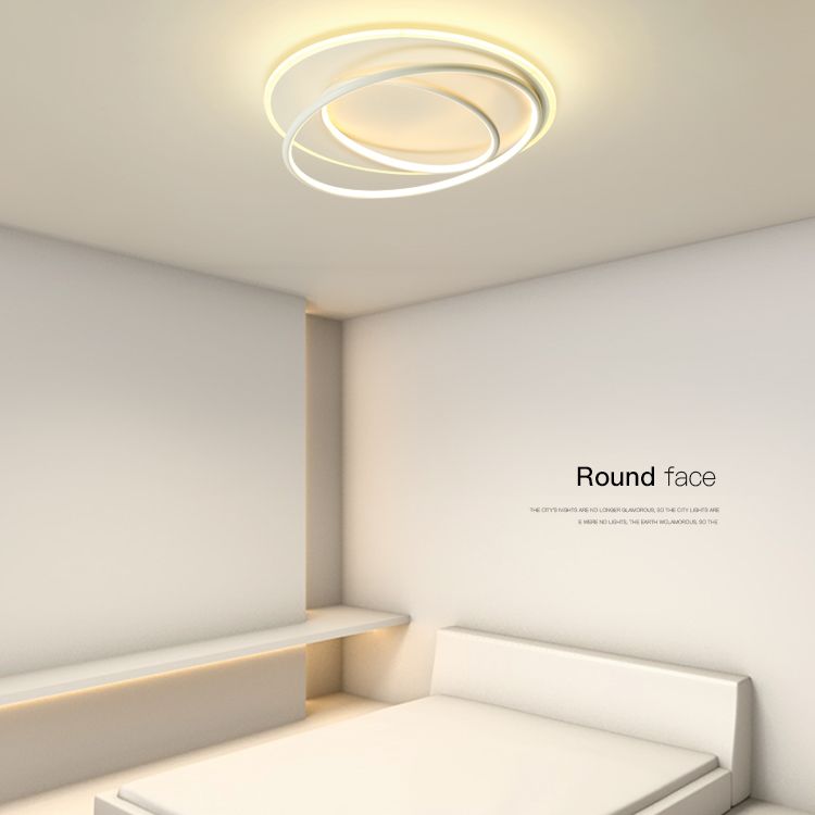 Linear Iron LED Flush Mount Modern Style 3-Light Ceiling Light Fixture for Bedroom