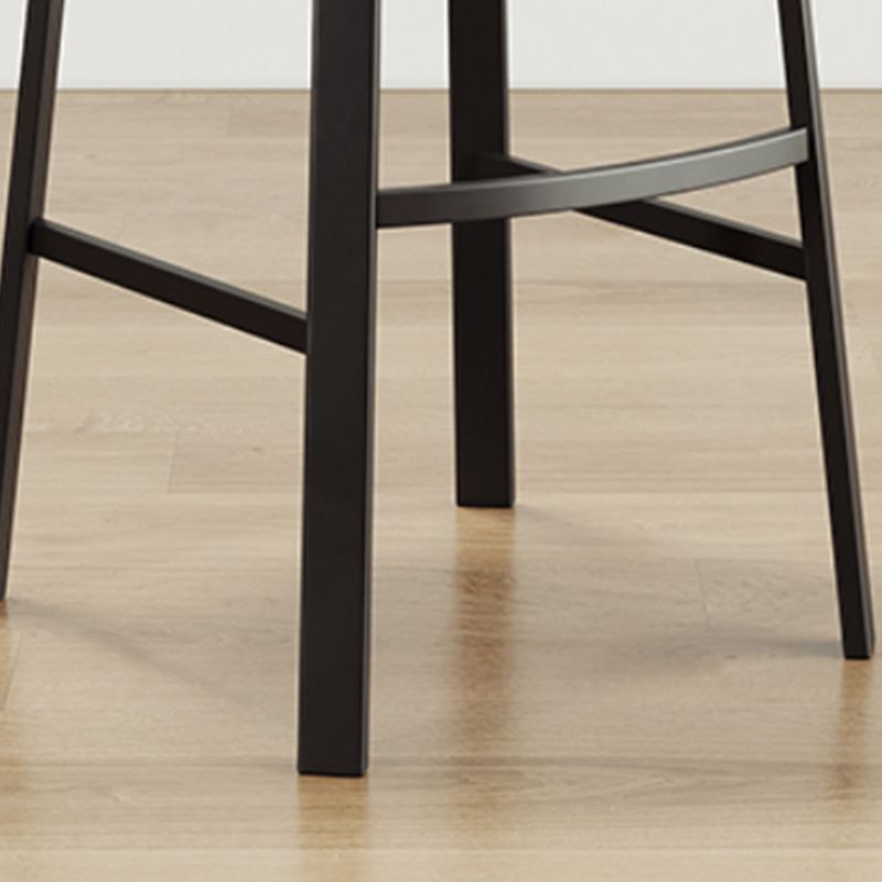 Modern Armless Stackable Counter Stool Iron Cafe Bar Stool with Cushion and Pedal