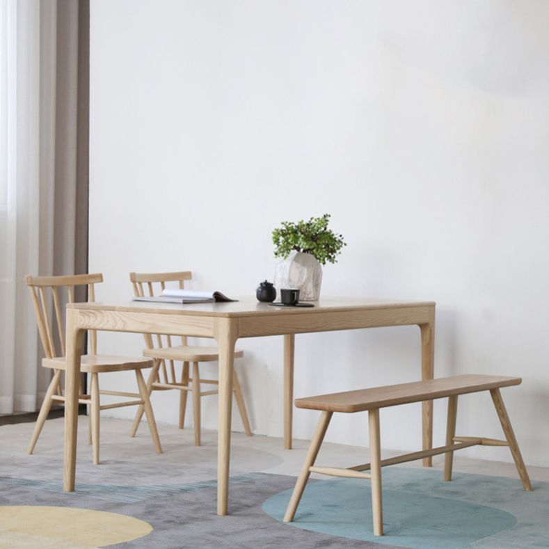 Modern 1/4/5 stukken Dinerset Ash houten eettafel ingesteld met Windsor -stoelen
