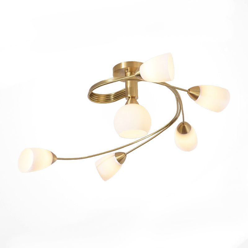 Metal Geometric Flush Mount Lights Contemporary Style 4/6 Lights Flush Ceiling Lights