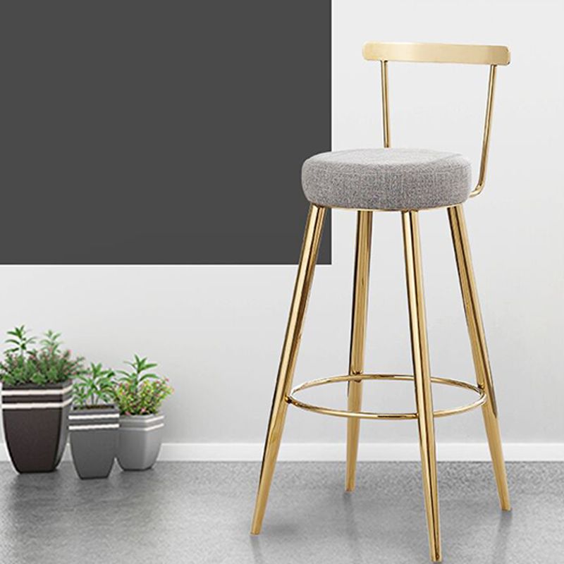 Indoor Scandinavian Counter Chair Round Upholstered Counter Height Stool
