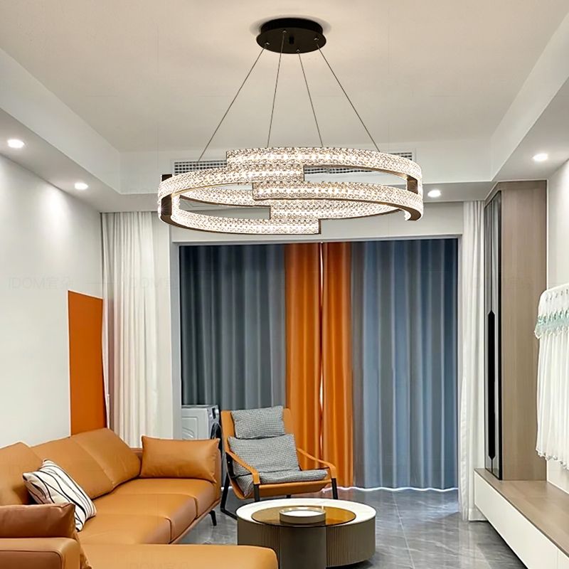 Nordic Style Circle Chandelier Metal LED Chandelier Pendant for Dining Room