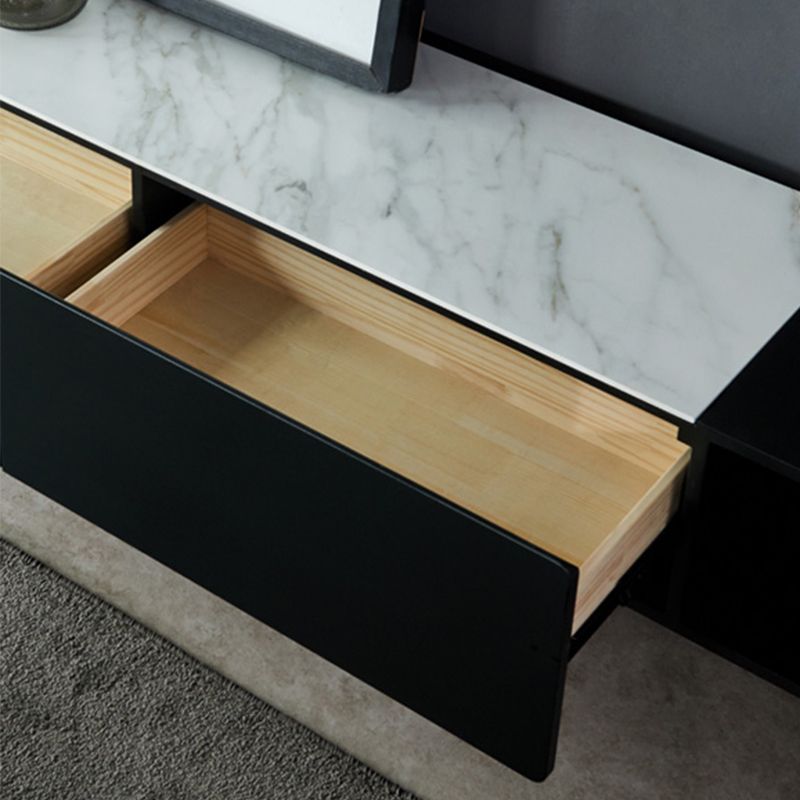 4 Legs Coffee or End Table Slate with Storage Drawers Rectangle