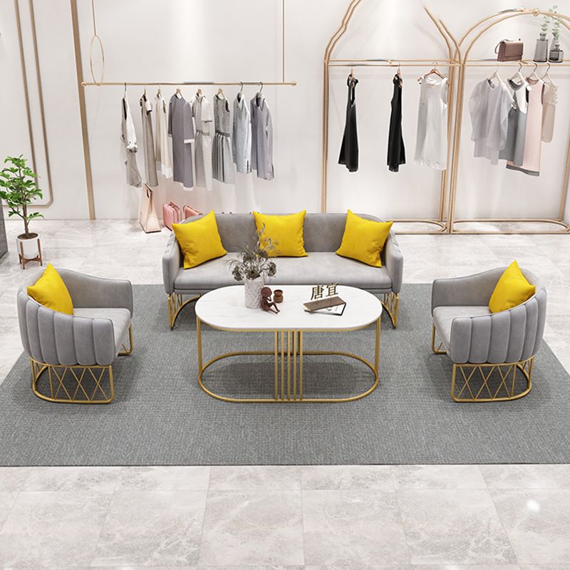 Velvet Contemporary Standard Sofa Sloped Arm Sofa for Living Room, Apartment
