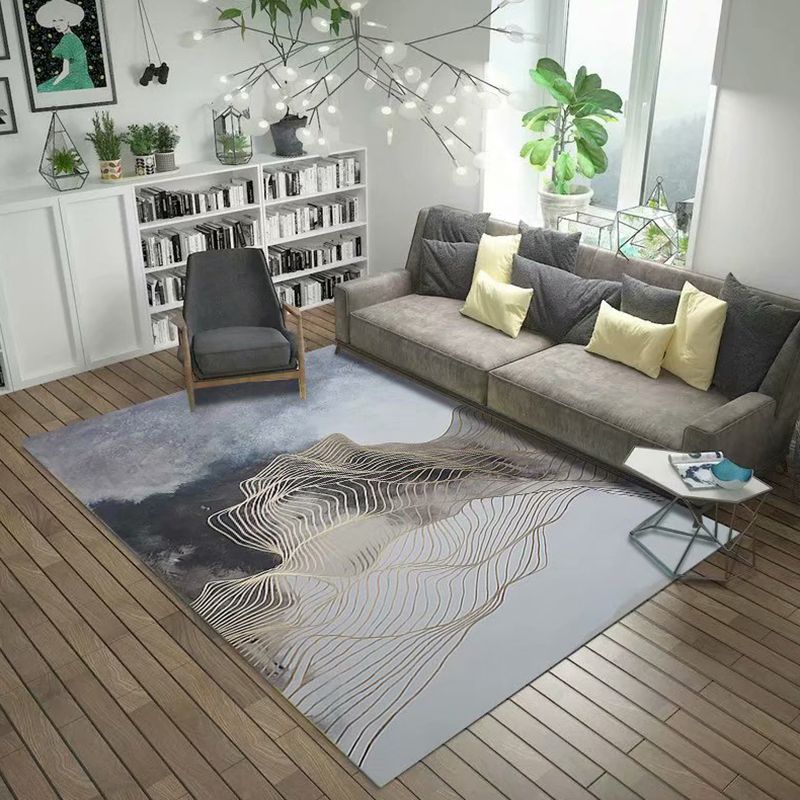 Individuality Ink Painting Rug Artistic Modern Carpet Friendly Washable Rug for Living Room