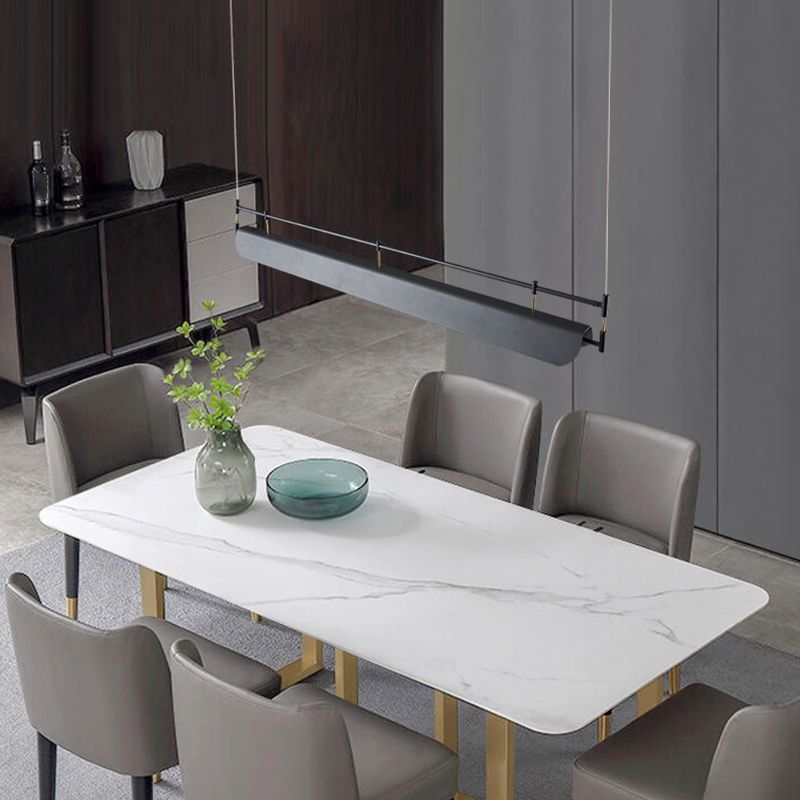 Industrial Style Iron Hanging Lamp Rectangle Shape Island Light Fixture for Dining Table
