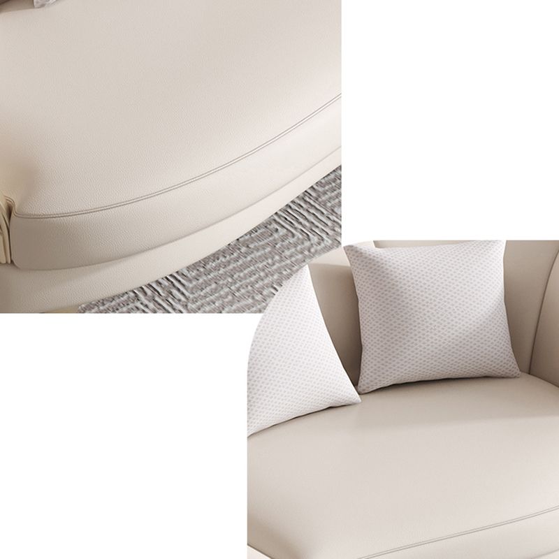 Scandinavian Living Room Sofa Genuine Leather Tuxedo Arm Seating