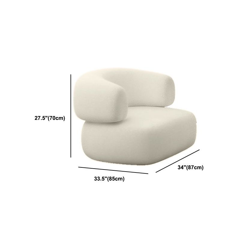 Sloped Arm Curved Sofa Contemporary Tight Back in Beige for Living Room