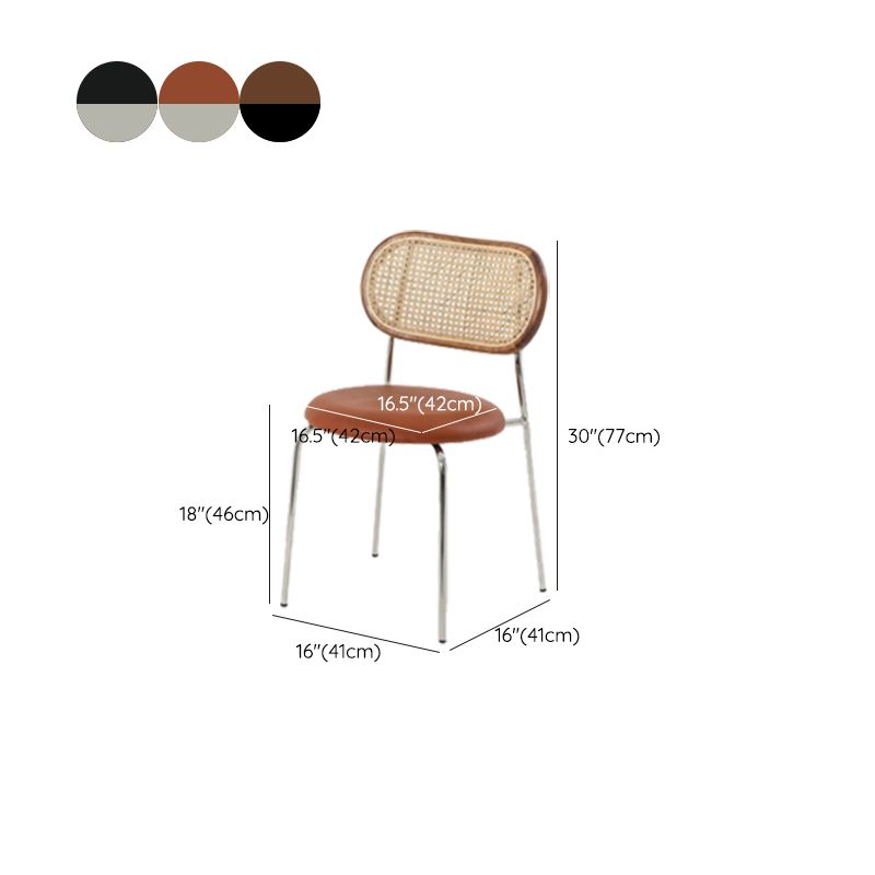 Kitchen Armless Side Chair Metal Legs King Louis Back Dining Chair