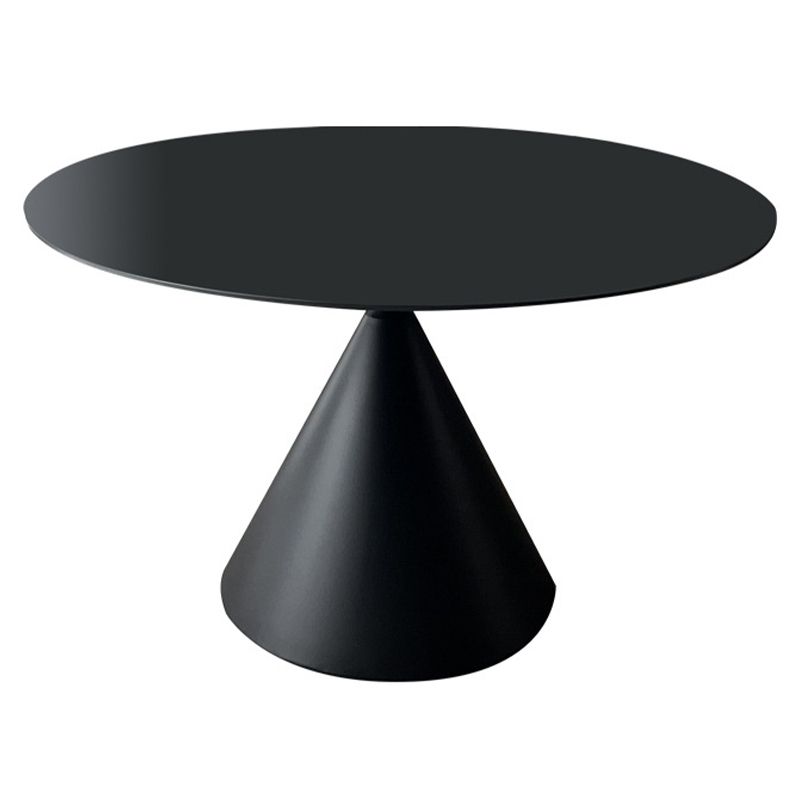 Contemporary Style Round Dining Table Steel Pedestal Base Table for Home