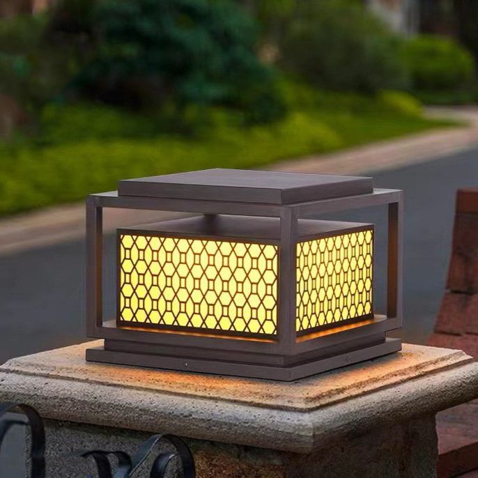 Waterproof Square Pillar Lamp Blown Solar Outdoor Lights for Garden