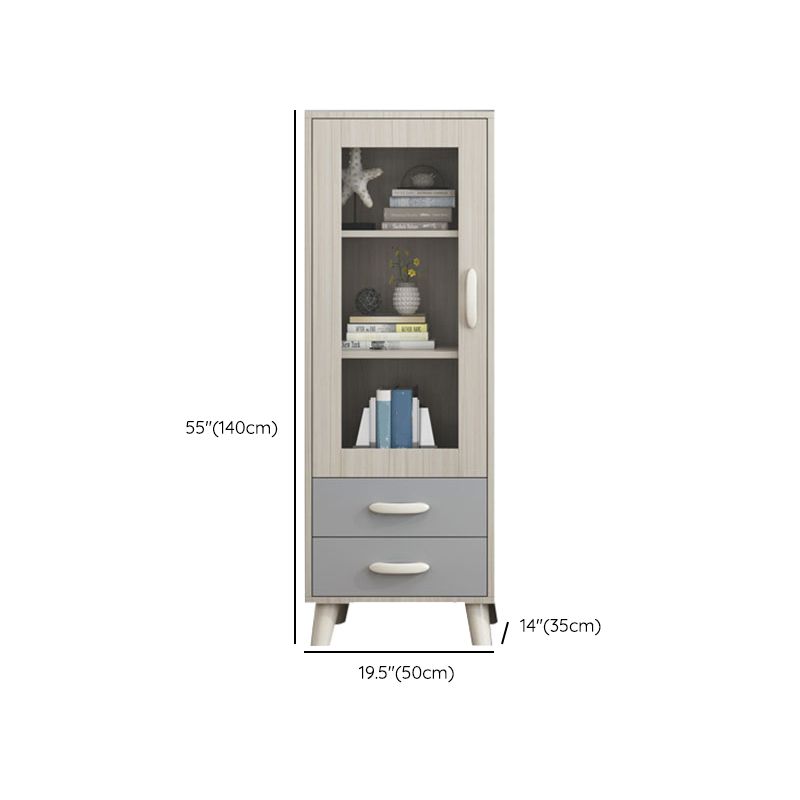 Closed Back Engineered Wood Bookshelf Standard Contemporary Bookcase