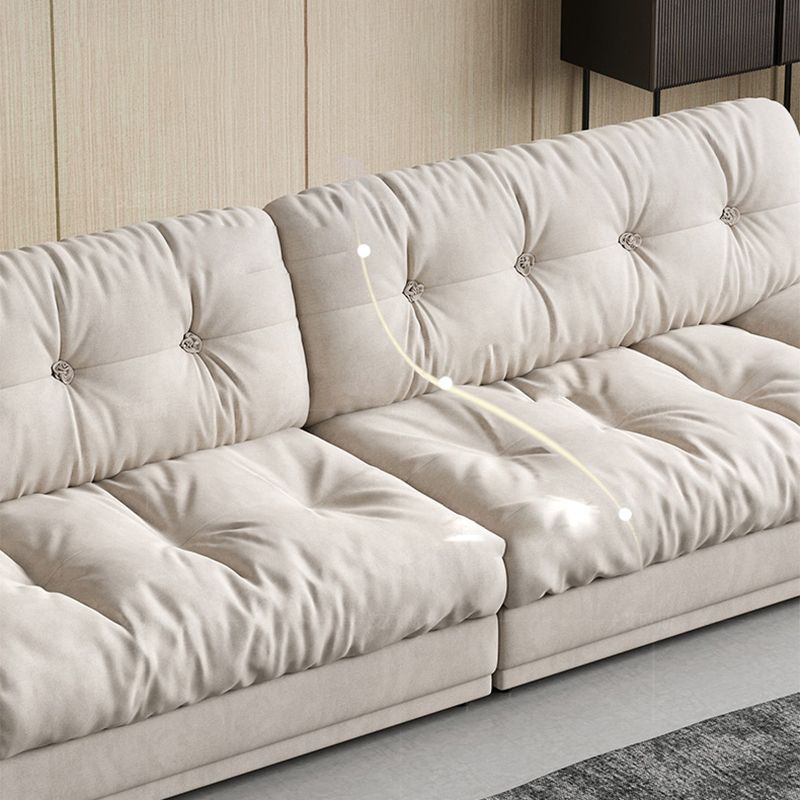 Faux Leather/ Suede Contemporary Tufted Split-Back Settee Sofa