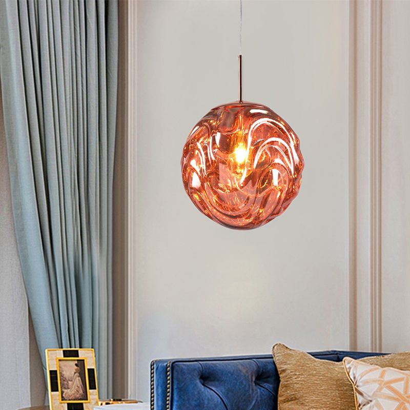 Zeitgenössischer 1 leichter Anhänger Licht mit schwarz/silber/blauem Glas Schatten Baiser hängende Deckenleuchte