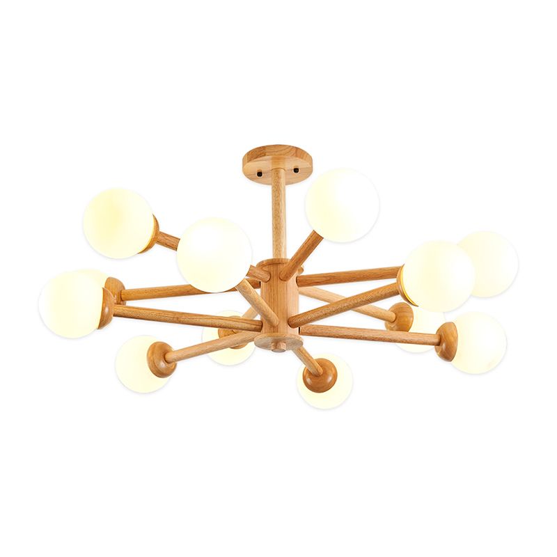 Globe Shade lampadario Luce moderno a sospensione multi-testa con tonalità di vetro bianco