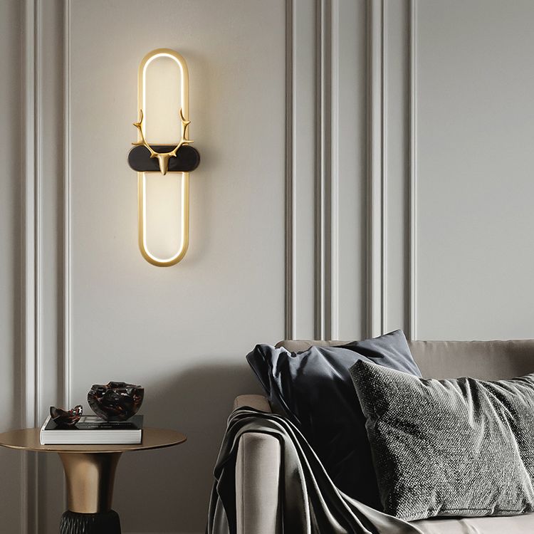 Copper Antlers Wall-Mounted Light Metal Wall Light Sconces for Bedroom