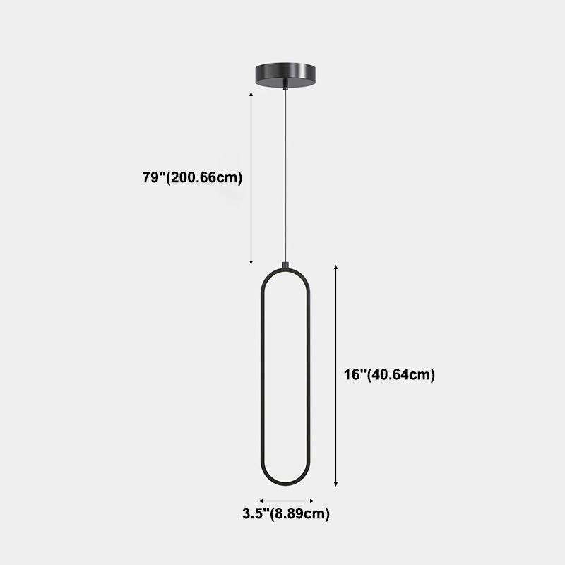Illuminazione a sospensione lineare minimalista, tonalità rettangolare appesa la luce per camera da letto